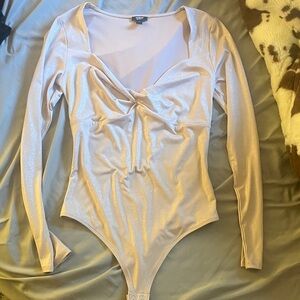 Express Metallic Long Sleeve Bodysuit